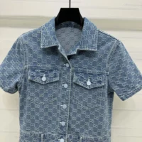 Gucci Women GG Denim Jacquard Jumpsuit 828549 XDDB2 (1)