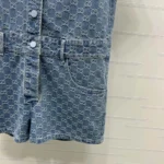 Gucci Women GG Denim Jacquard Jumpsuit 828549 XDDB2