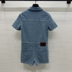Gucci Women GG Denim Jacquard Jumpsuit 828549 XDDB2