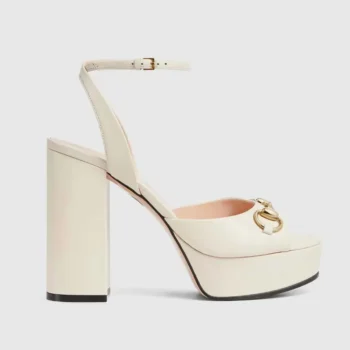 Gucci Women Horsebit Platform Sandal-White 795224