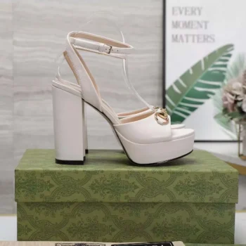 Gucci Women Horsebit Platform Sandal-White 795224