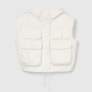 Gucci Women Light Cotton Canvas Gilet with Embroidery 826617 Z8B1S