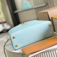 Louis Vuitton LV Women Capucines BB Handbag Blue Taurillon Leather Shimmery (1)