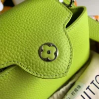 Bolso Louis Vuitton LV Capucines BB para mujer, piel Taurillon color lima brillante (1)