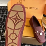Louis Vuitton LV Women Flore Car Shoe-Bordeaux Red 1AICJM