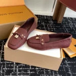 Louis Vuitton LV Women Flore Car Shoe-Bordeaux Red 1AICJM