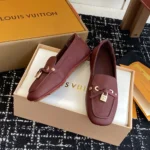 Louis Vuitton LV Women Flore Car Shoe-Bordeaux Red 1AICJM