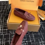 Louis Vuitton LV Women Flore Car Shoe-Bordeaux Red 1AICJM