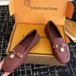 Louis Vuitton LV Women Flore Car Shoe-Bordeaux Red 1AICJM