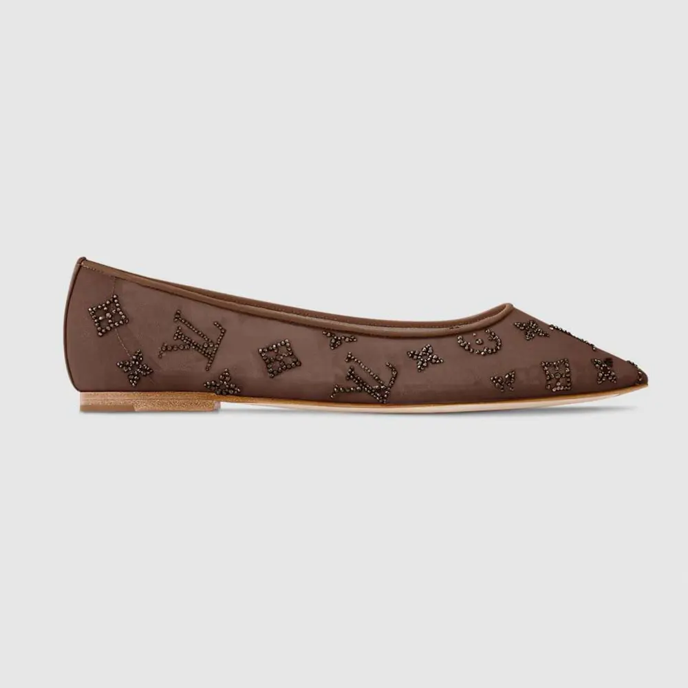 Louis Vuitton LV Women Gala Flat Ballerina-Brown 1AIFUI (1) Louis Vuitton LV Women Gala Flat Ballerina-Brown 1AIFUI