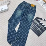 Louis Vuitton Women Monogram Flared Jeans in Washed Denim