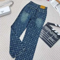 Louis Vuitton Women Monogram Flared Jeans in Washed Denim (1)