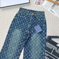 Louis Vuitton Women Monogram Flared Jeans in Washed Denim (1)