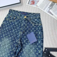 Louis Vuitton Women Monogram Flared Jeans in Washed Denim (1)