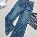 Louis Vuitton Women Monogram Flared Jeans in Washed Denim