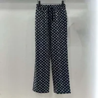 Louis Vuitton Women Monogram Pajama Pants in Airy Silk-Black