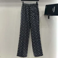 Louis Vuitton Women Monogram Pajama Pants in Airy Silk-Black (1)