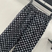 Louis Vuitton Women Monogram Pajama Pants in Airy Silk-Black (1)