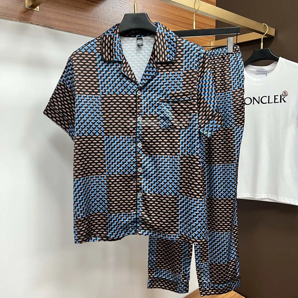 Louis Vuitton Women's Long Sleeved Damier Silk Pajama Set (5) Louis Vuitton Women's Short Sleeved Damier Silk Pajama Set