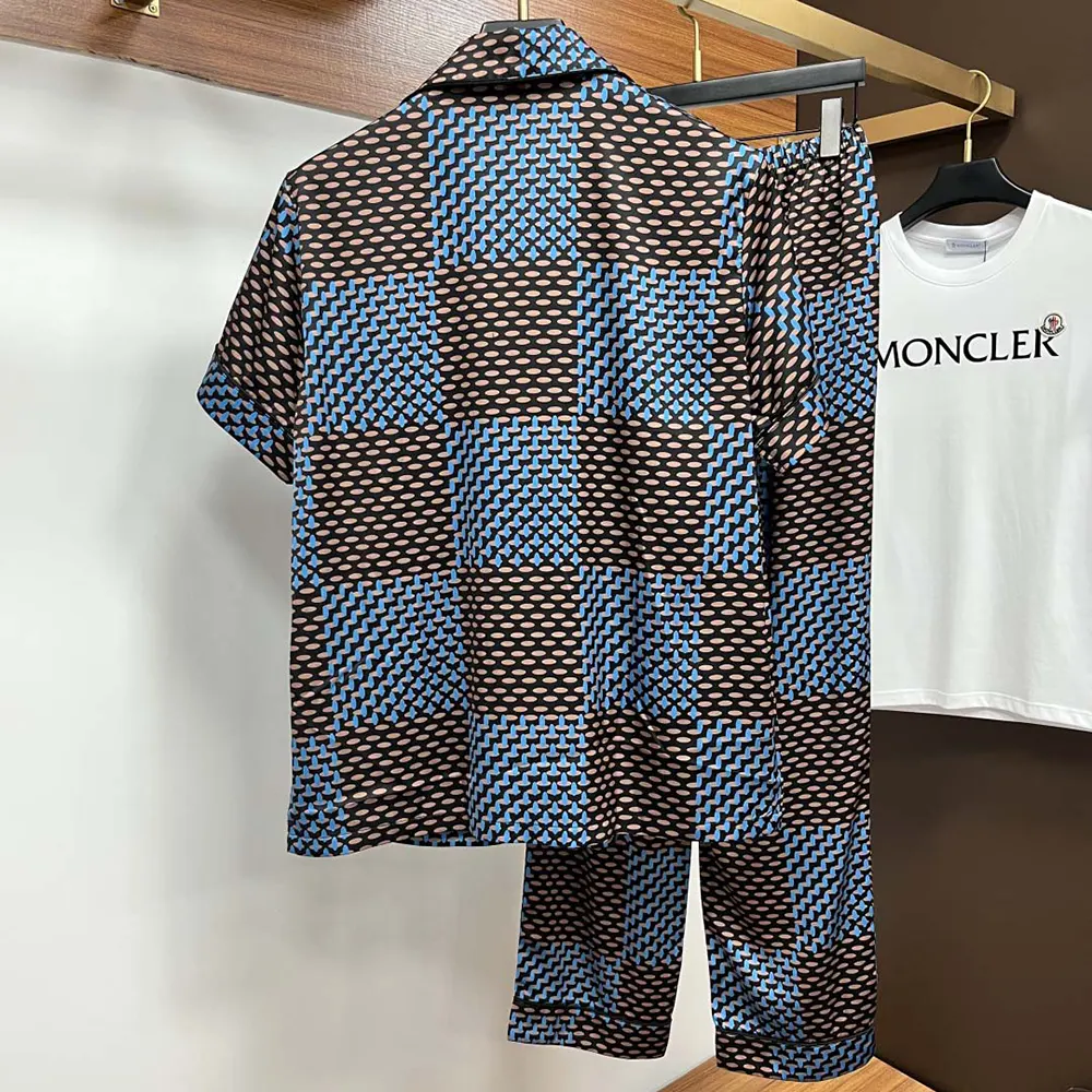 Louis Vuitton Women's Long Sleeved Damier Silk Pajama Set (6) Louis Vuitton Women's Short Sleeved Damier Silk Pajama Set