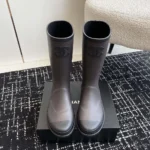 Chanel Women CC Monogram Bicolor Rain Boots-Dark Brown