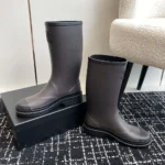 Chanel Women CC Monogram Bicolor Rain Boots-Dark Brown