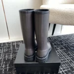 Chanel Women CC Monogram Bicolor Rain Boots-Dark Brown