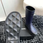 Chanel Women CC Monogram Bicolor Rain Boots-Navy
