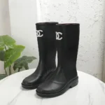 Chanel Women Caoutchouk CC High Boots-Black