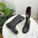 Chanel Women Caoutchouk CC High Boots-Black