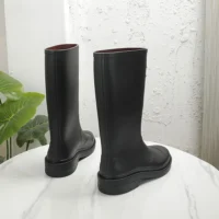 Chanel Women Caoutchouk CC High Boots-Black (9)