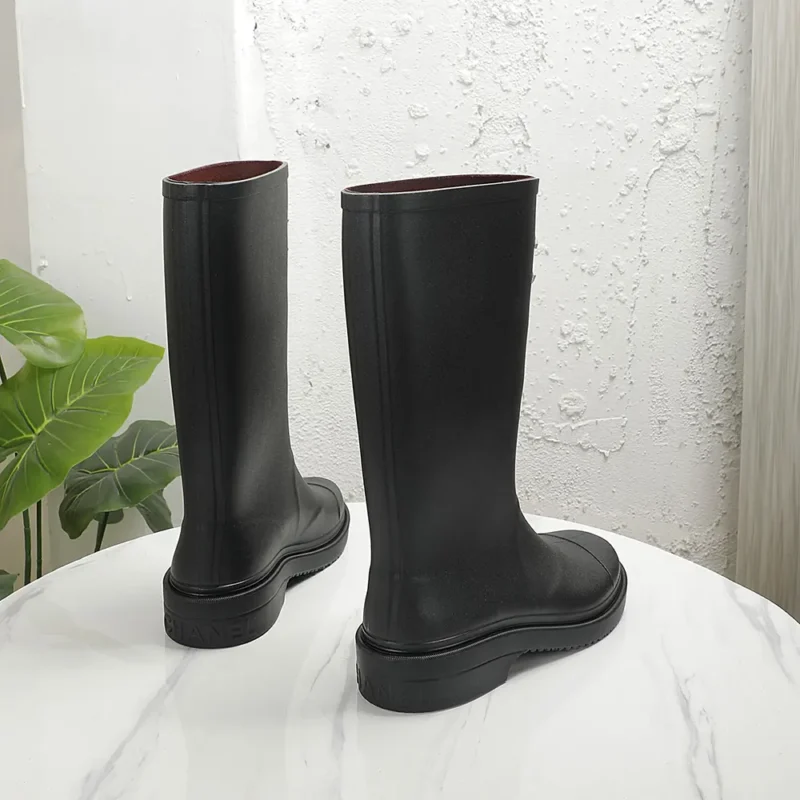 Chanel Women Caoutchouk CC High Boots-Black