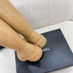 Chanel Women Caoutchouk CC High Boots-Sandy