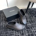 Chanel Women Caoutchouk CC High Rain Boots-Black