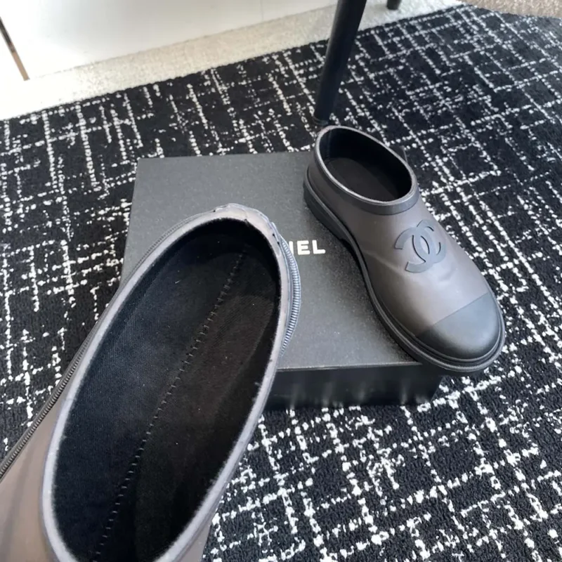 Chanel Women Caoutchouk CC High Rain Boots-Black