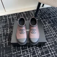 Chanel Women Caoutchouk CC High Rain Boots-Dark Maroon