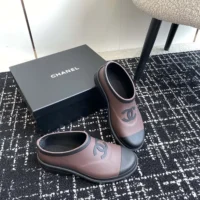 Chanel Women Caoutchouk CC High Rain Boots-Dark Maroon (1)