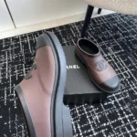 Chanel Women Caoutchouk CC High Rain Boots-Dark Maroon