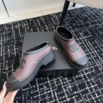 Chanel Women Caoutchouk CC High Rain Boots-Dark Maroon