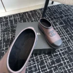 Chanel Women Caoutchouk CC High Rain Boots-Dark Maroon