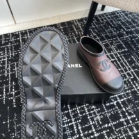 Chanel Women Caoutchouk CC High Rain Boots-Dark Maroon (1)