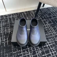 Chanel Women Caoutchouk CC High Rain Boots-Navy