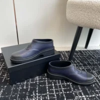 Chanel Women Caoutchouk CC High Rain Boots-Navy (1)