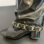 Chanel Women High Boots Lambskin Grosgrain-Black G46677