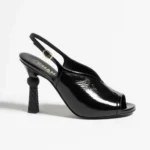 Chanel Women Sandals Shiny Crumpled Calfskin Calfskin-Black
