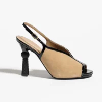 Chanel Women Sandals Suede Calfskin Patent Calfskin-Brown (1)