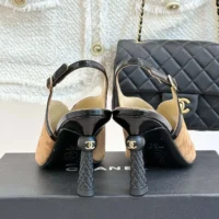 Chanel Women Sandals Suede Calfskin Patent Calfskin-Brown (1)
