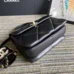 Chanel Women Small Trendy CC Flap Bag with Top Handle Lambskin-Black