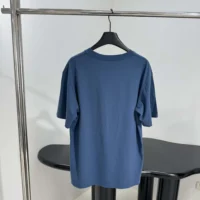 Dior Men Christian Dior Couture T-Shirt Relaxed Fit Blue Distressed-Effect Cotton Jersey (1)