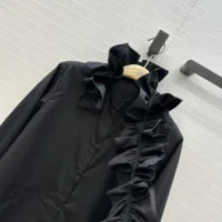 Dior Women Blouse with Removable Ruched Collar Black Cotton Poplin (1)